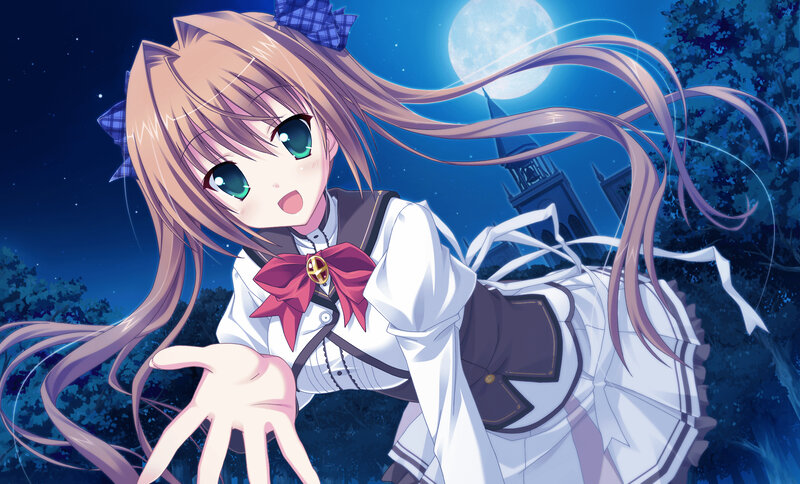 Anime Girl Reaching Forward — Blue, Dramatic