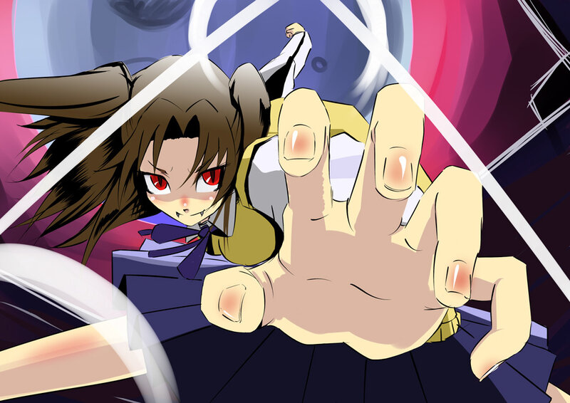 Anime Girl Reaching Forward — Purple
