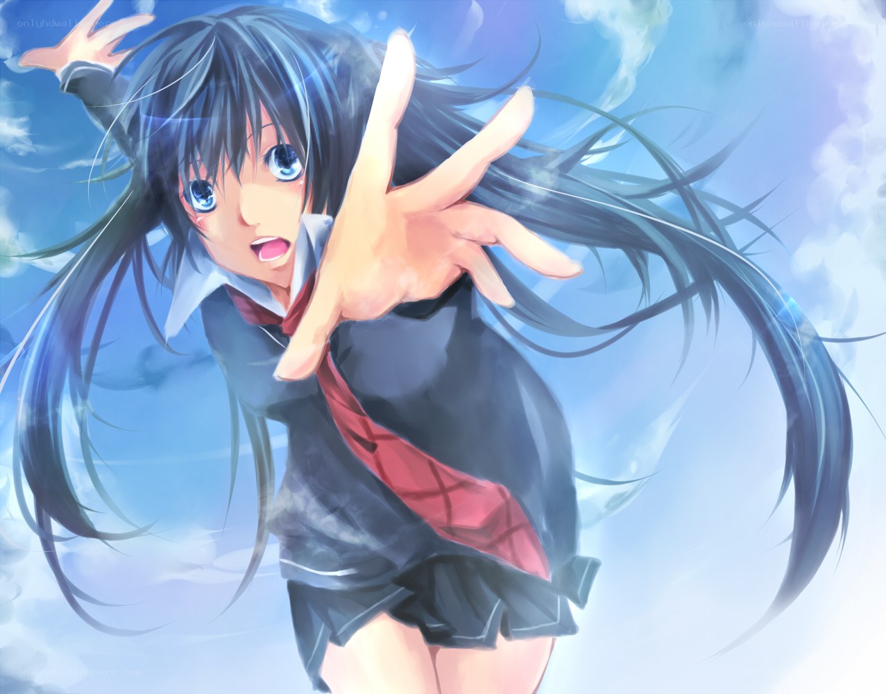 anime girl reaching out