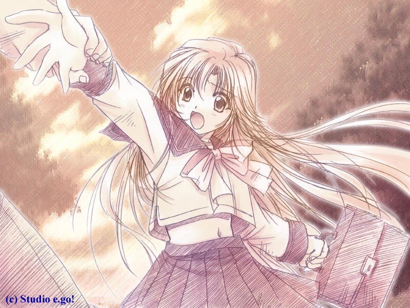 anime girl reaching out