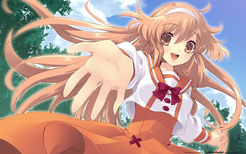 Anime Girl Reaching Out — Orange