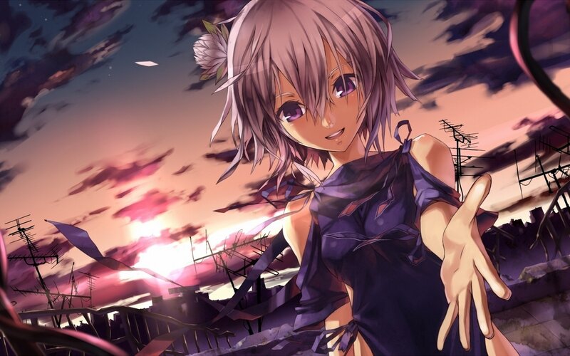 Anime Girl Reaching Out — Purple