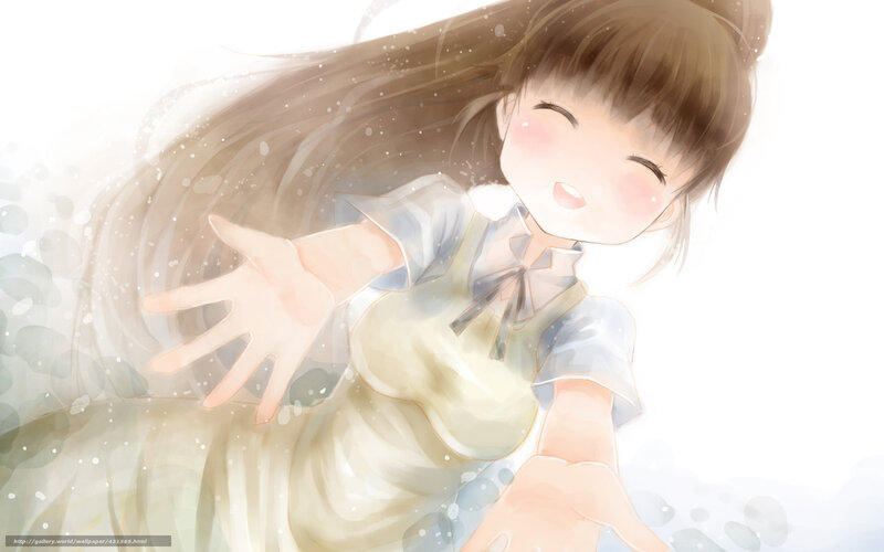 Anime Girl Reaching Out — White, Serene