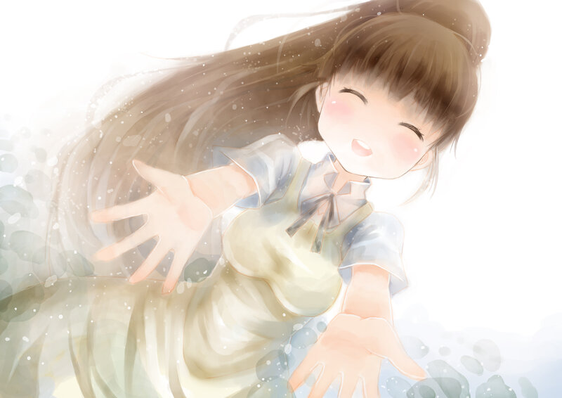 Anime Girl Reaching Out — White