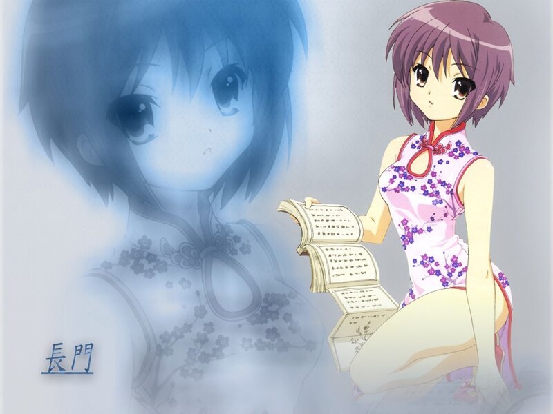 Anime girl reading a book