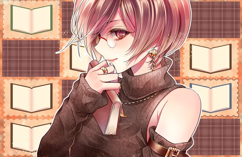 anime girl reading book