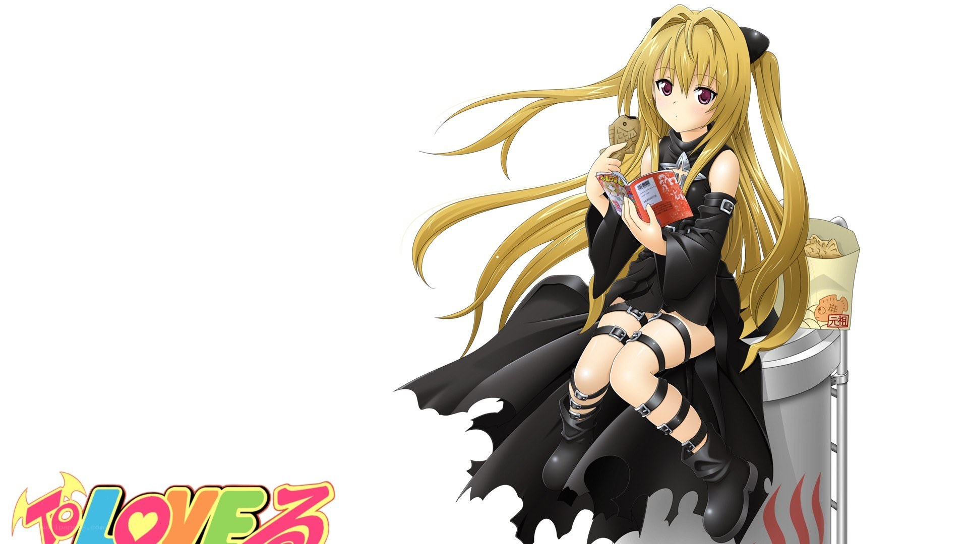 Anime girl reading book