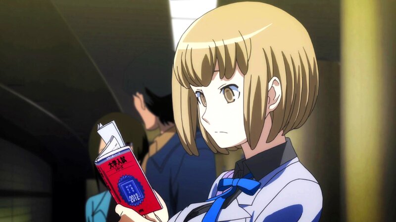 anime girl reading book