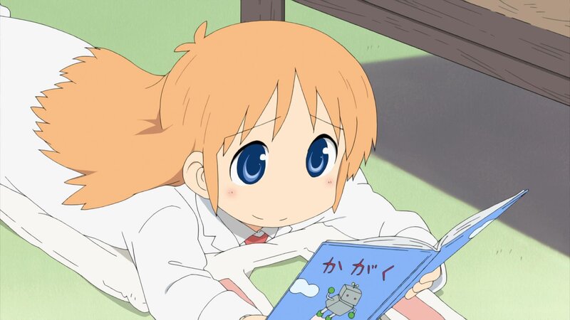 anime girl reading book