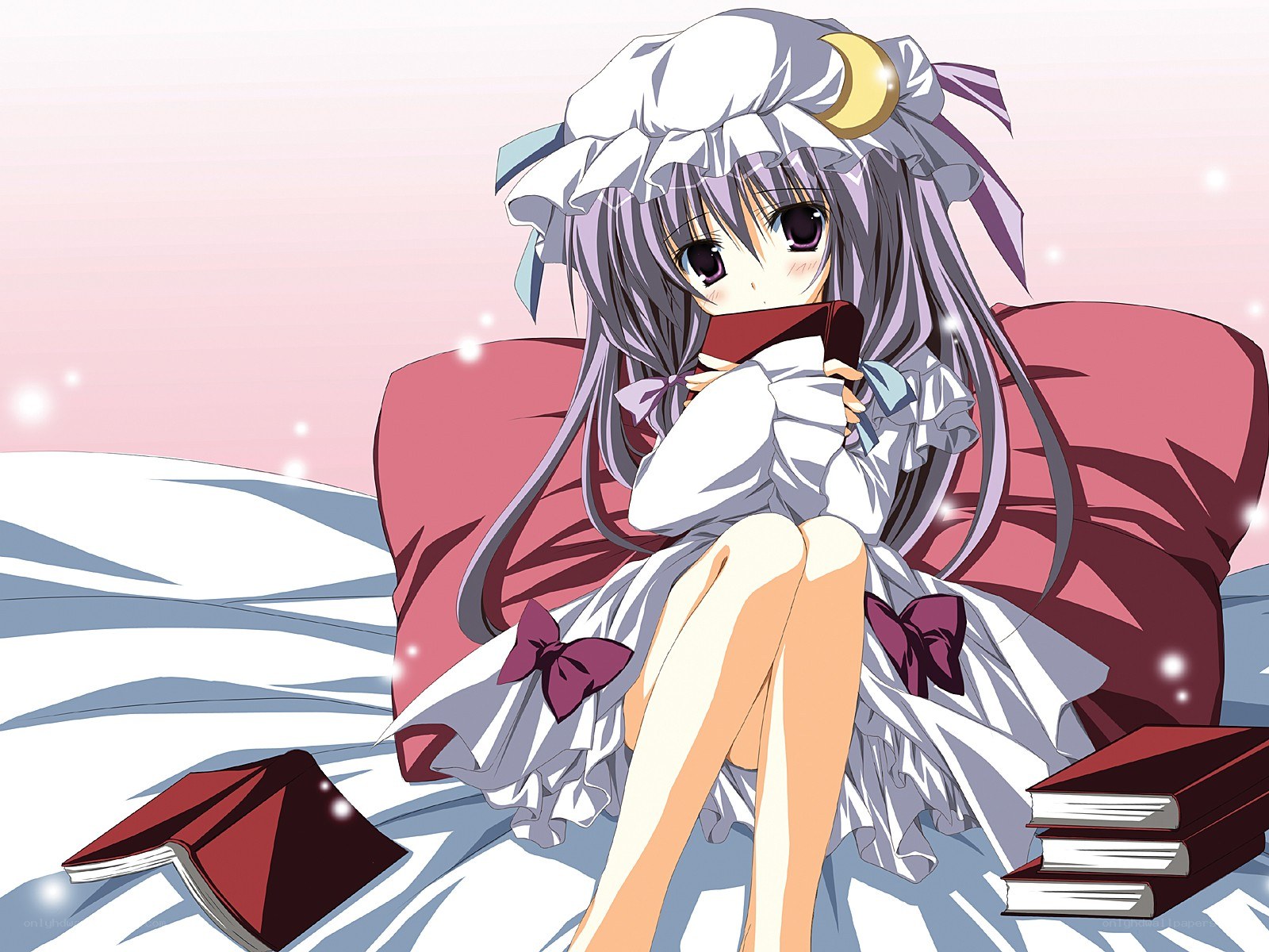 anime girl reading book
