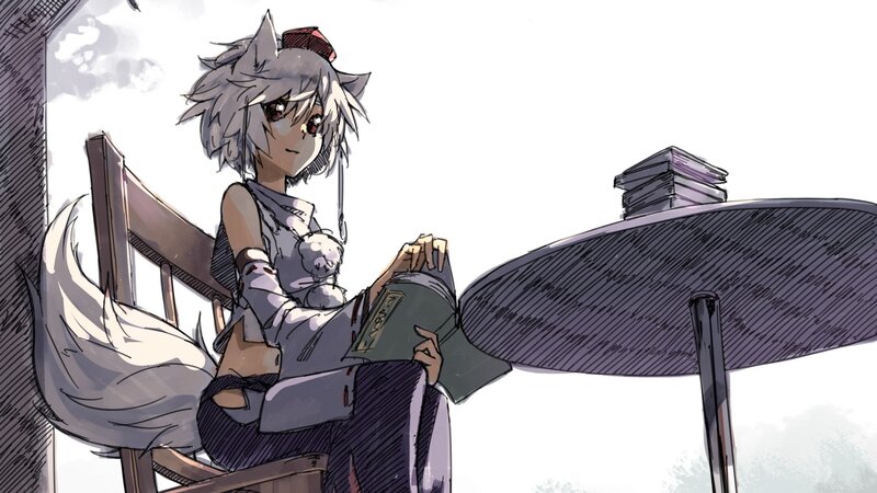 anime girl reading book