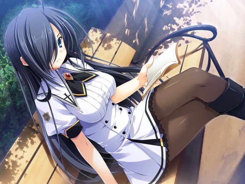 anime girl reading book