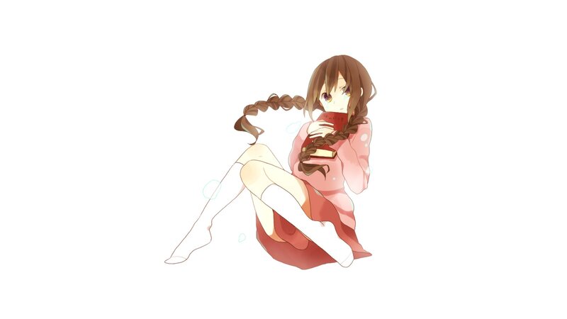 anime girl reading book