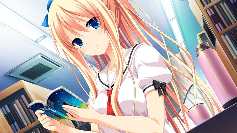 anime girl reading book