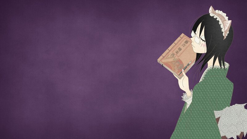 anime girl reading book