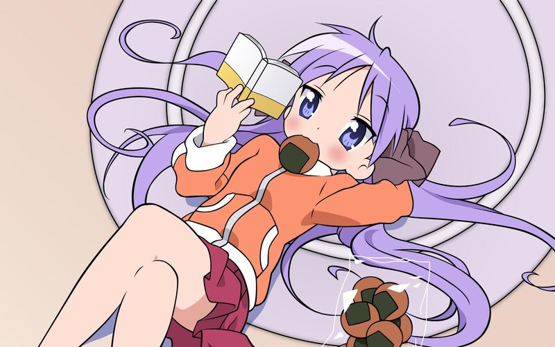 anime girl reading book