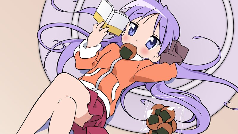 anime girl reading book