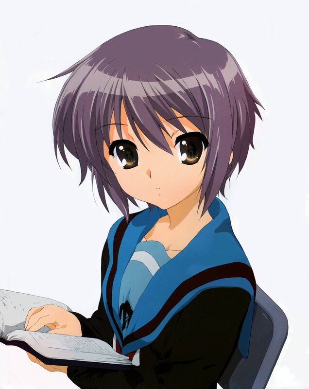 anime girl reading book