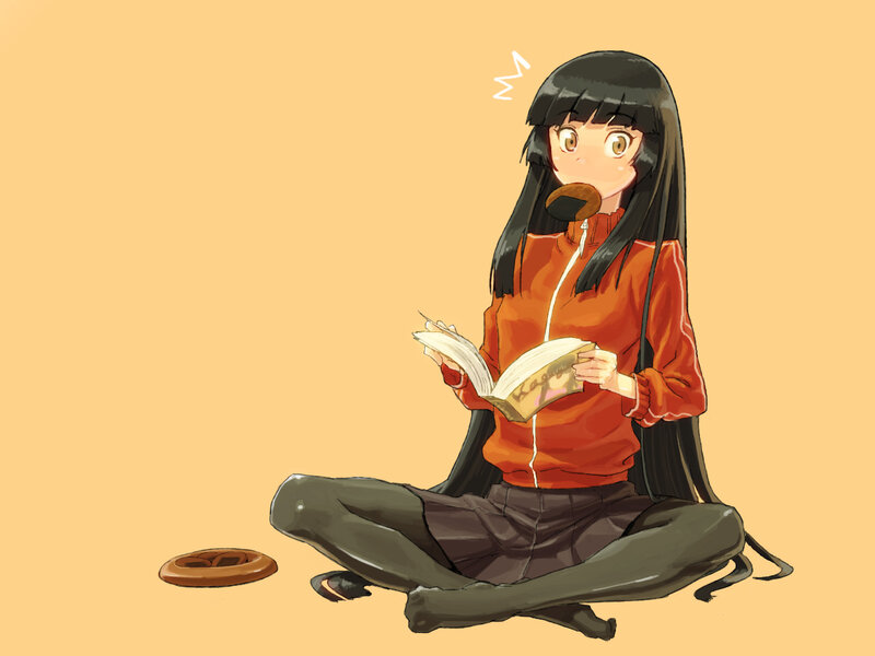 anime girl reading book