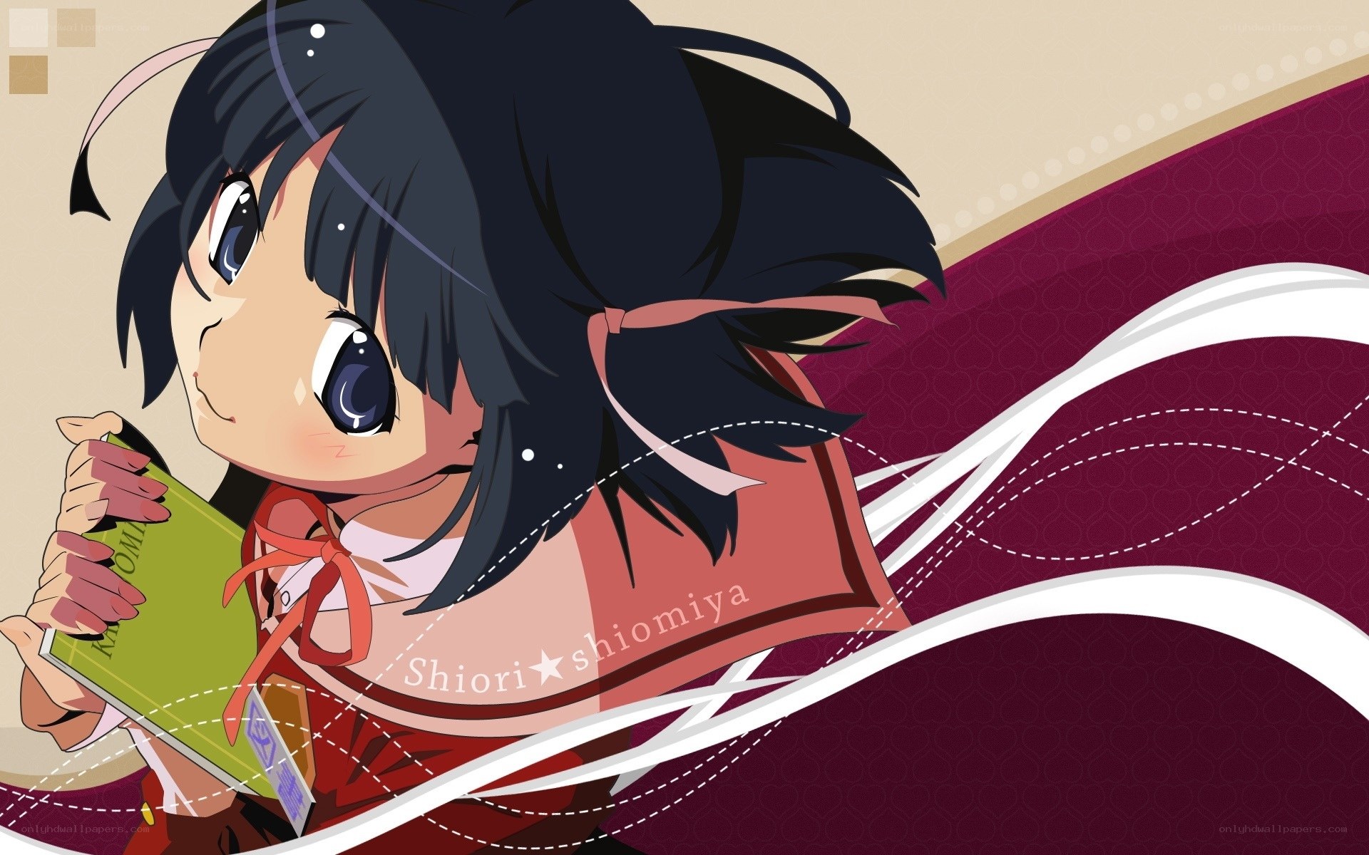 anime girl reading book