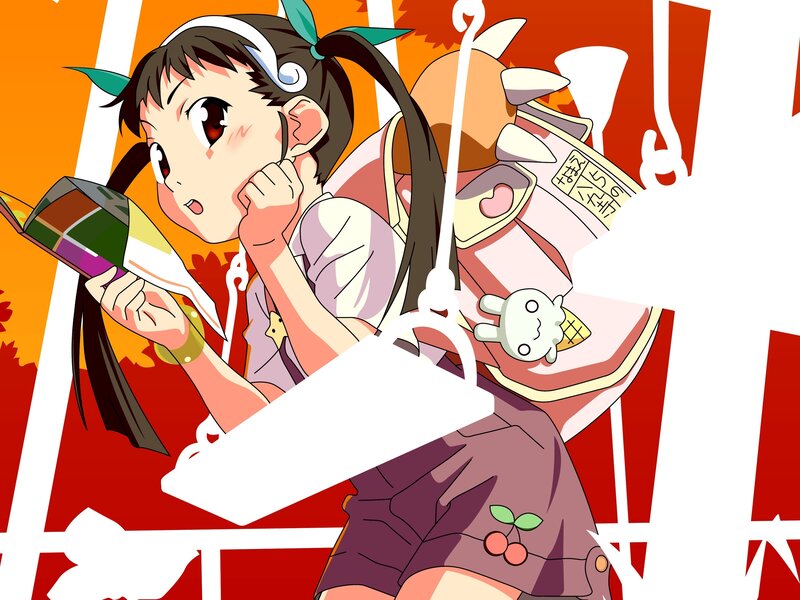 anime girl reading book