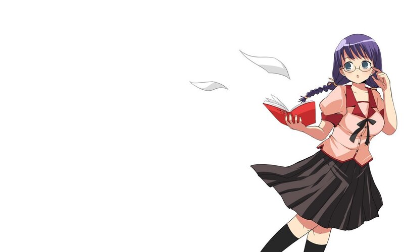 anime girl reading book