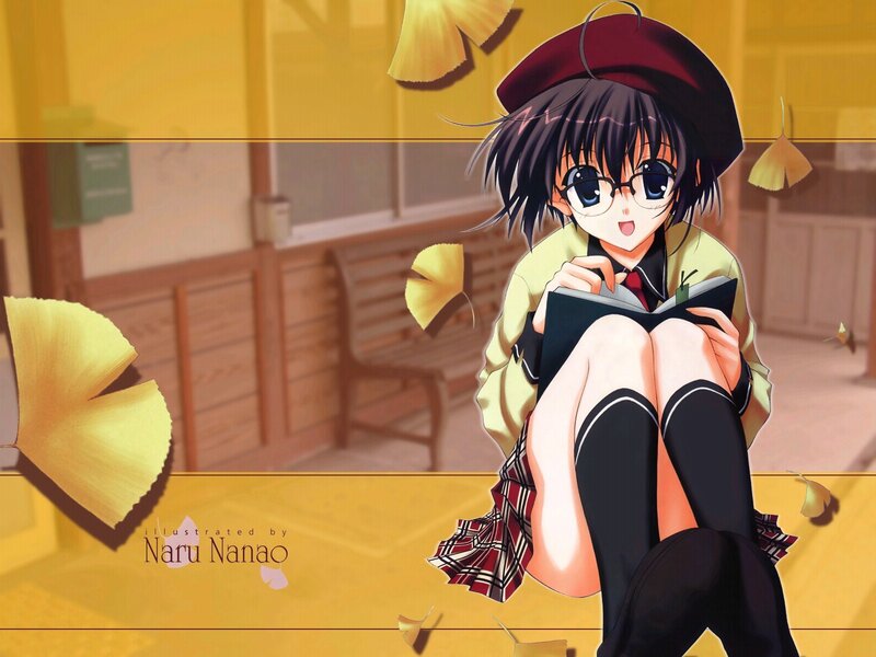 anime girl reading book