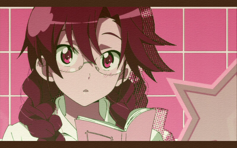 anime girl reading book