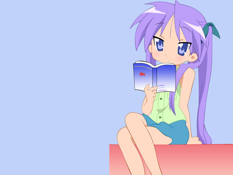 anime girl reading book