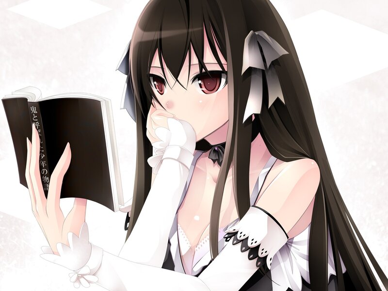 anime girl reading book