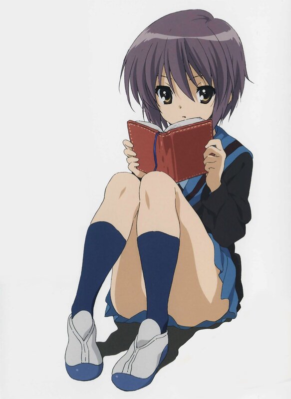 anime girl reading book