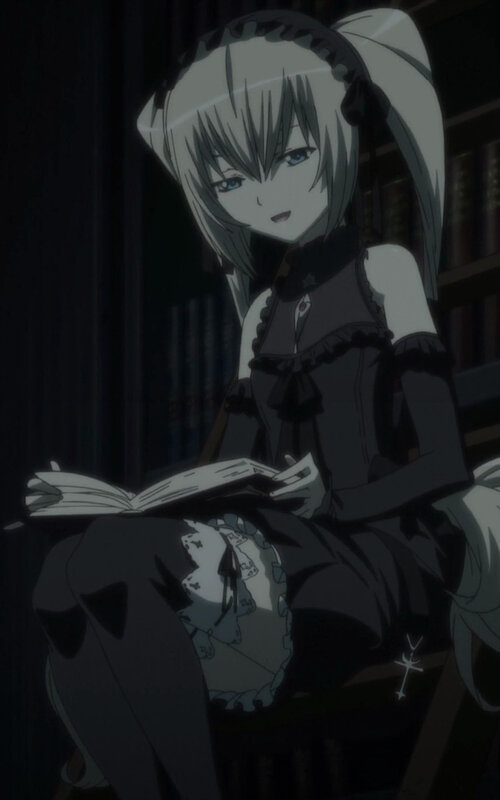 Anime Girl Reading Book — Black, Calm, Night, Chair