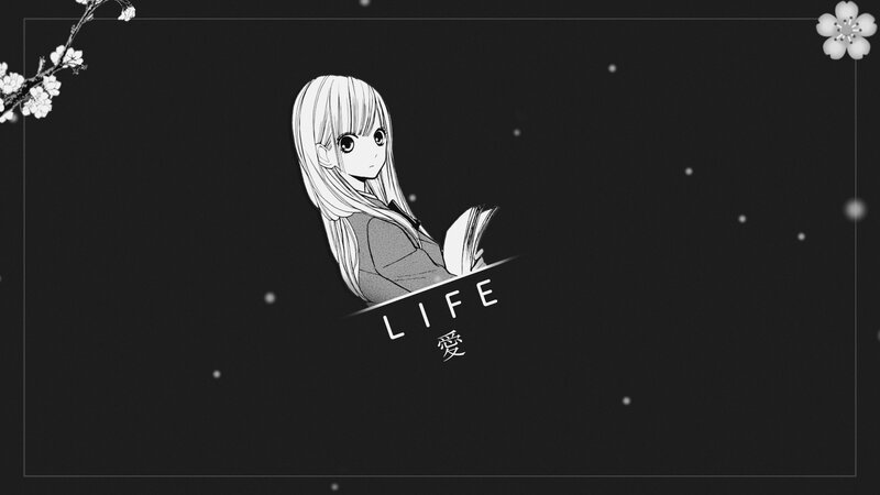 Anime Girl Reading Book — Black, Serene, Night, Manga