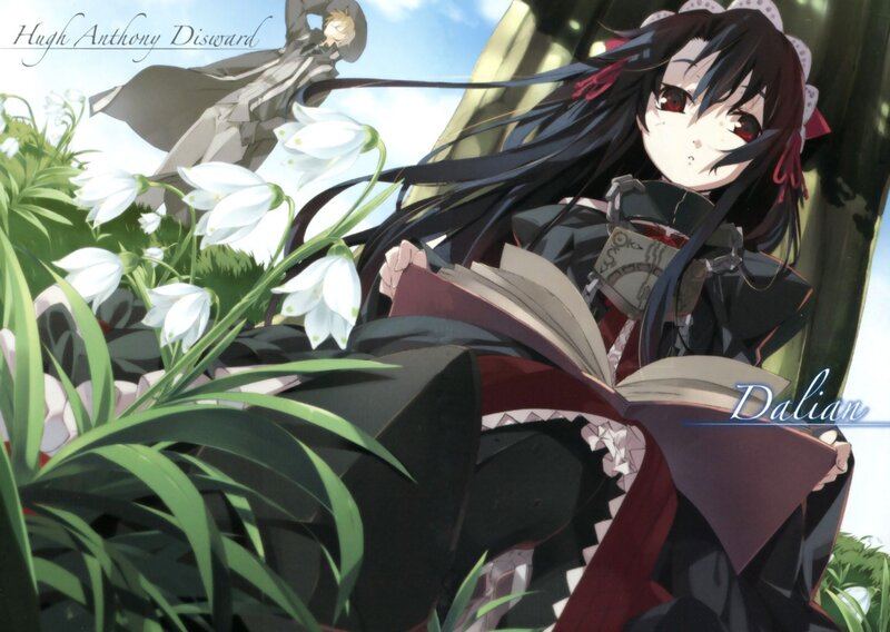 Anime Girl Reading Book — Black, Serene