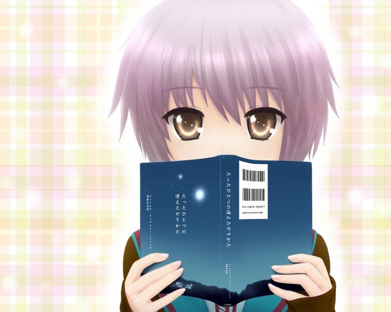 Anime Girl Reading Book — Blue, Calm, Night