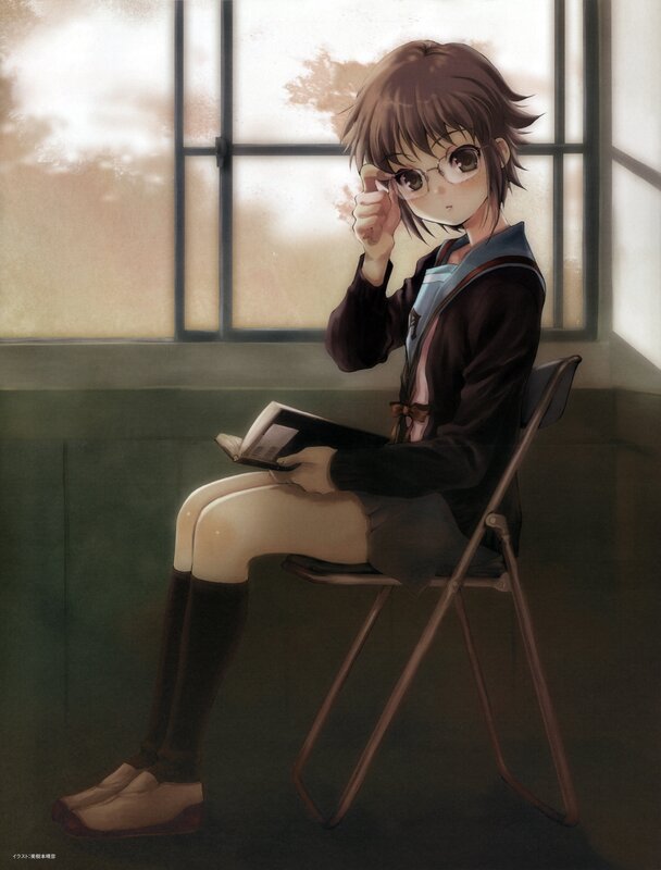 Anime Girl Reading Book — Brown, Calm, Afternoon, Manga