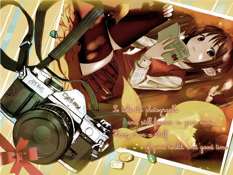 Anime Girl Reading Book — Brown, Calm, Autumn, Manga