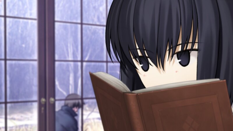 Anime Girl Reading Book — Brown, Calm, Winter
