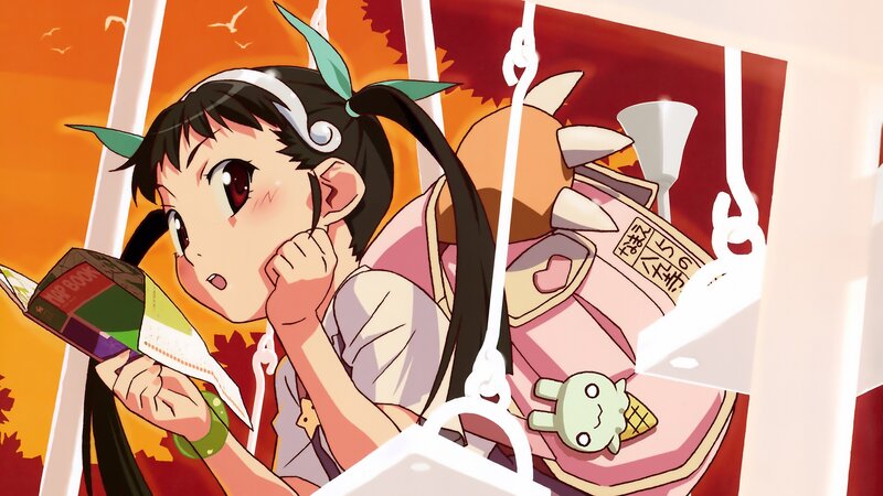 Anime Girl Reading Book — Orange, Calm