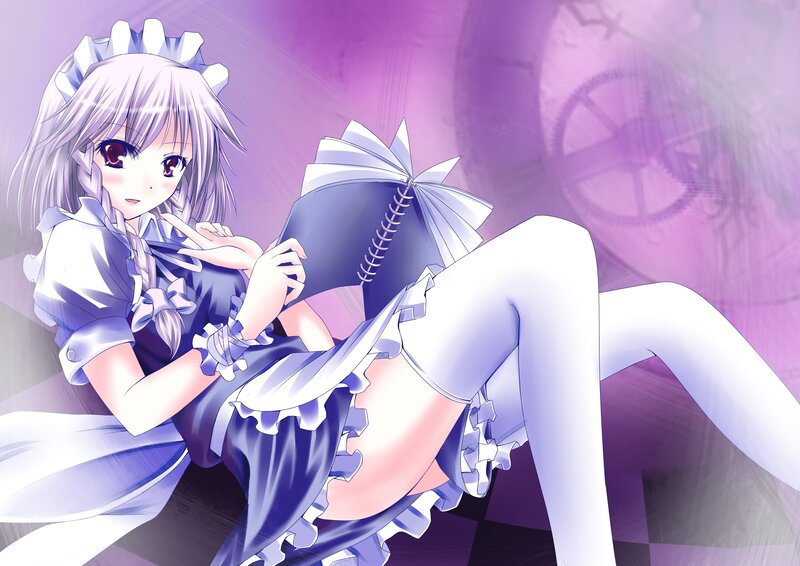 Anime Girl Reading Book — Purple, Calm, Gears