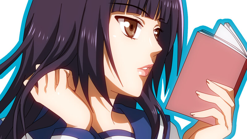 Anime Girl Reading Book — Purple, Calm, Manga