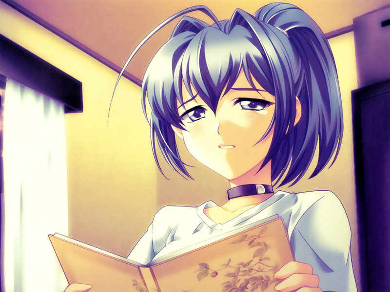Anime Girl Reading Book — Purple, Calm