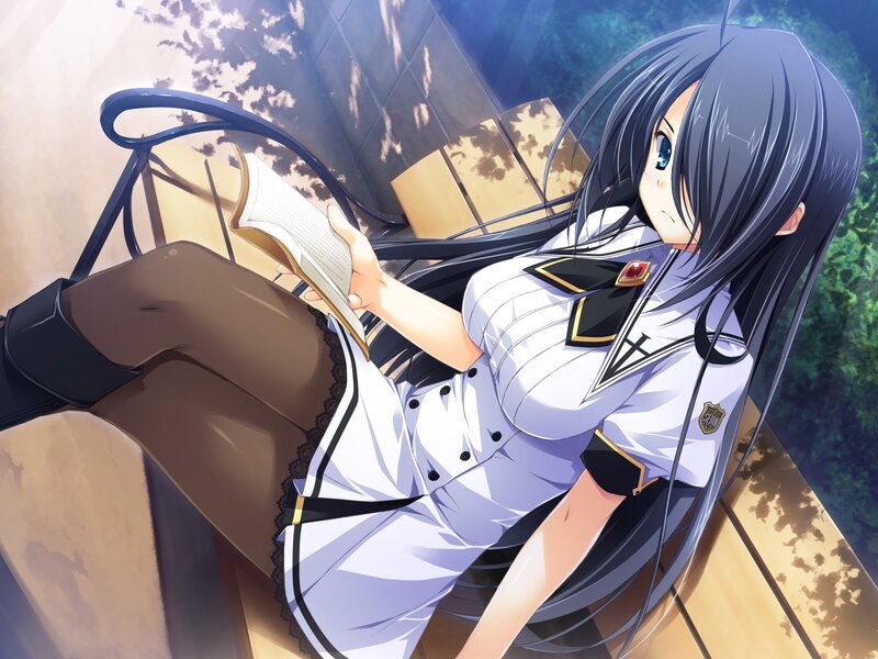 Anime Girl Reading Book — White, Calm, Afternoon, Chair