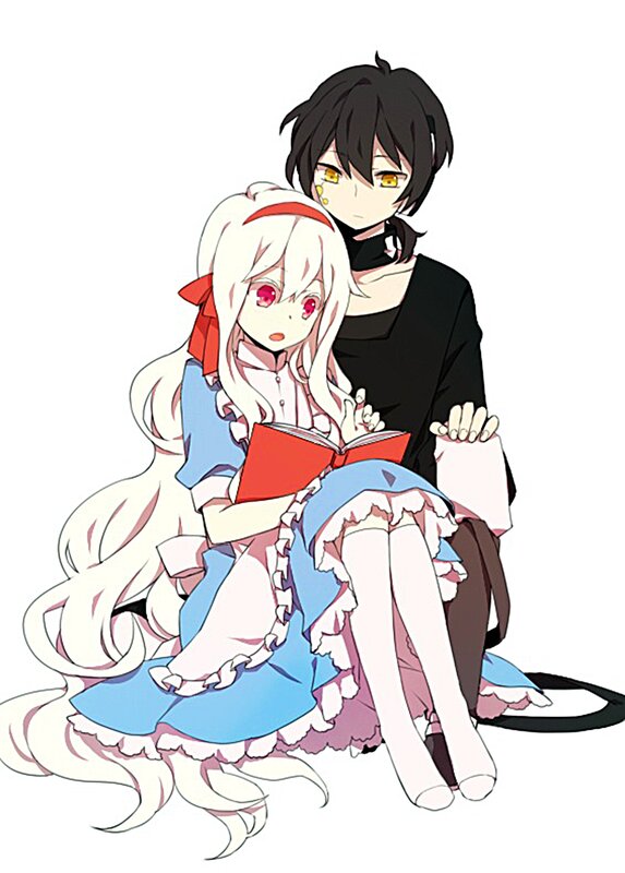 Anime Girl Reading Book — White, Calm, Tail