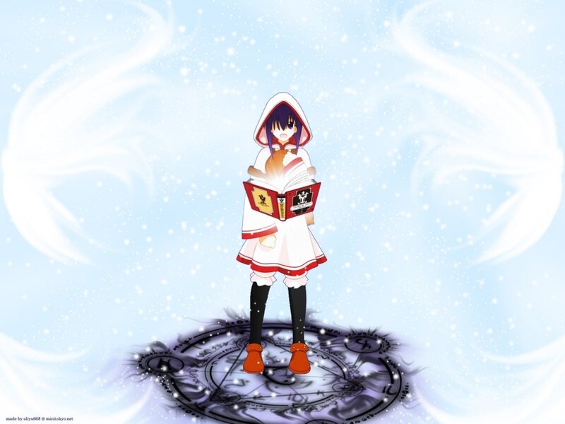 Anime Girl Reading Book — White