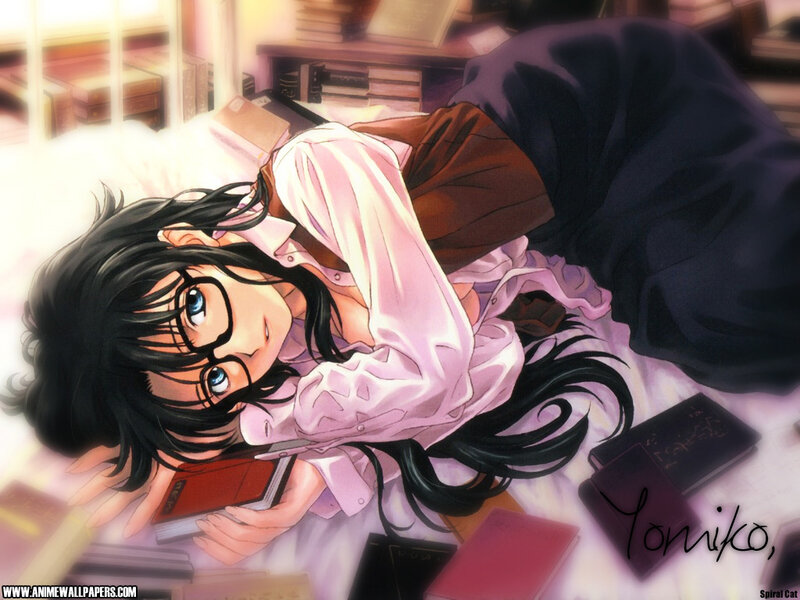 anime girl reading books