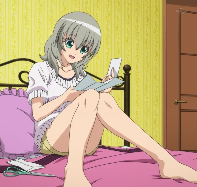 anime girl reading letter