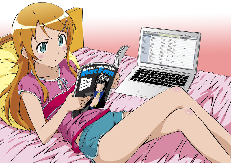 Anime girl reading MacFan