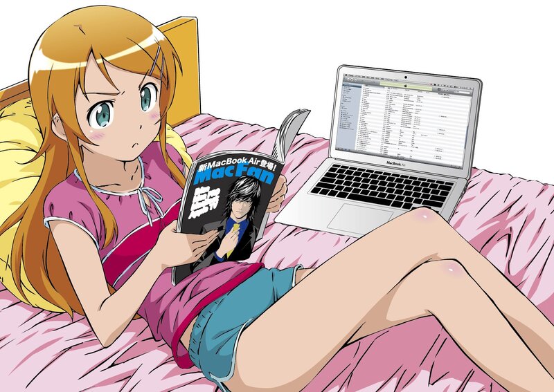 anime girl reading magazine