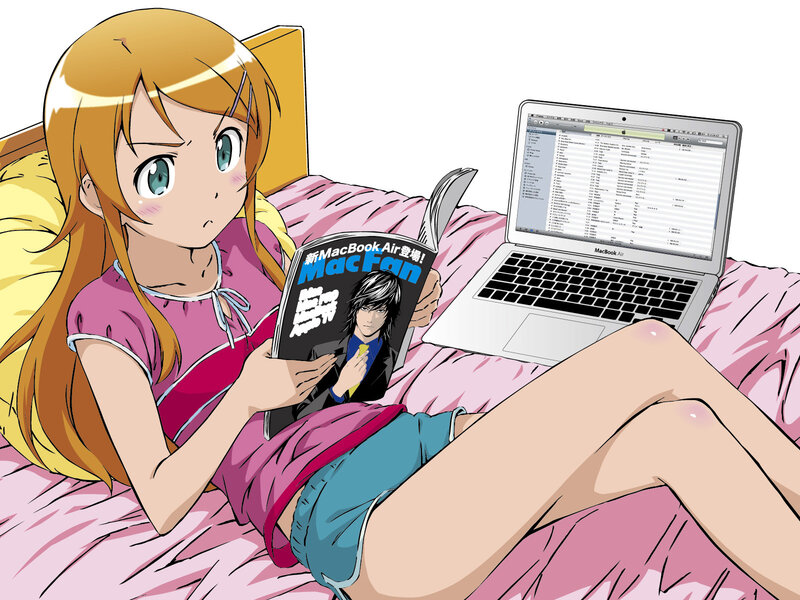 Anime Girl Reading Magazine — Pink